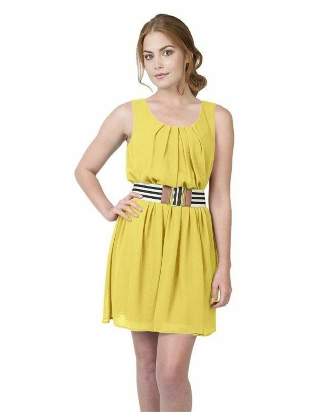 IZ Byer Juniors California Chiffon Sleeveless Dress, size S